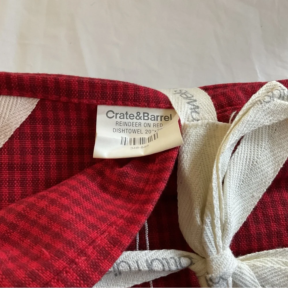 Crate and Barrel Set of 4 Holidays Christmas Dishtowels 20”x28”- New